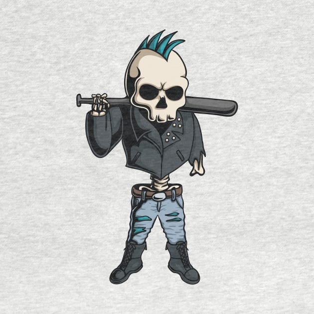 Gutter Punk Skeleton Illustration by SLAG_Creative